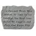 Kay Berry Inc Kay Berry- Inc. 60020 No Farewell Words Were Spoken - Memorial - 18.5 Inches x 12.25 Inches 60020